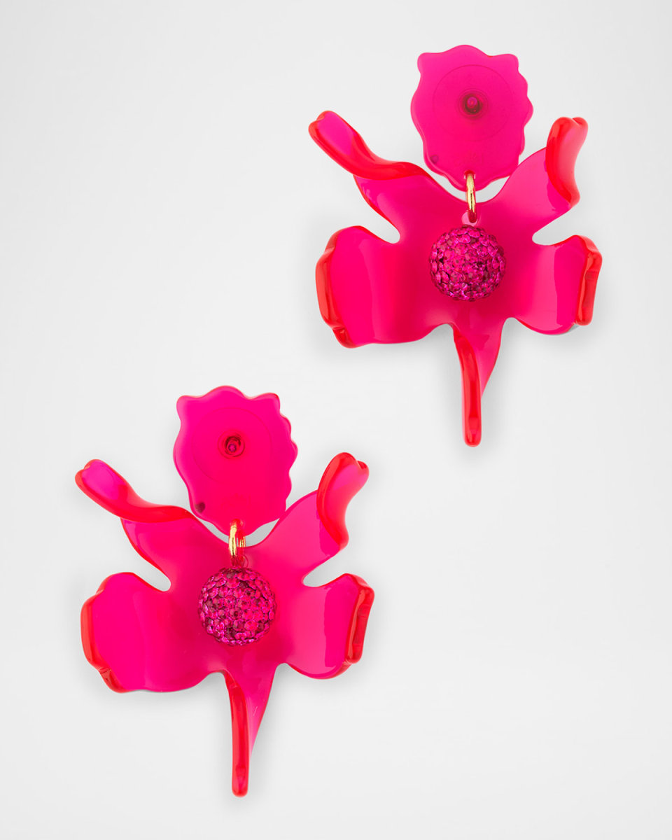 Small Crystal Lily Earrings